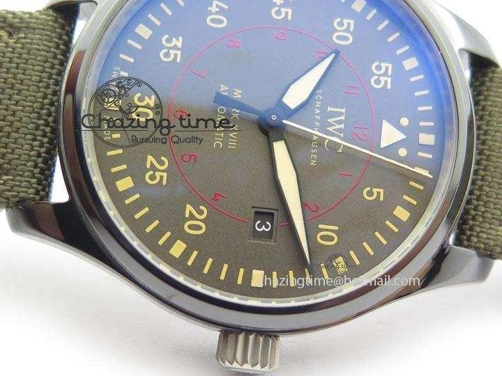 MIROTIME 0208 SunProtective MARK XVII IW324702 Real Ceramic MK Best Edition Green Dial On Green Nylon Strap A 7288